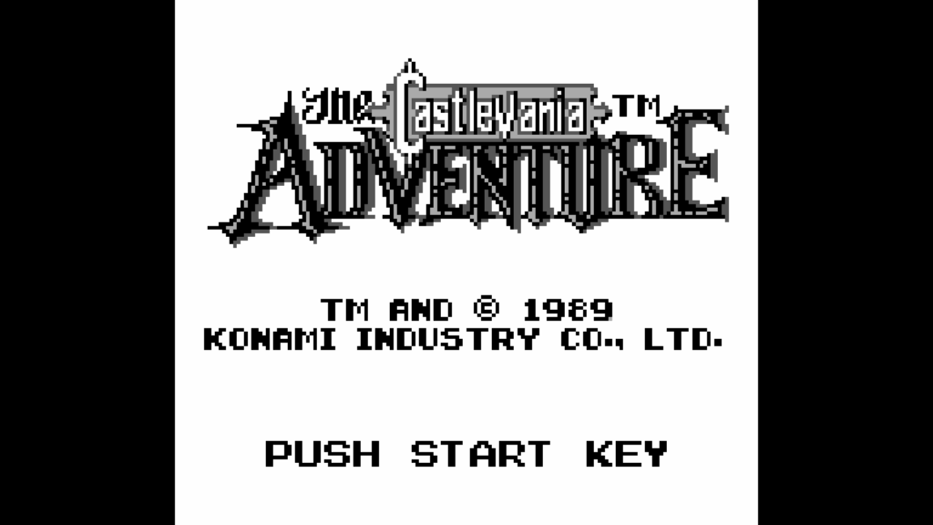 Castlevania: The Adventure gameboy game titelscherm
