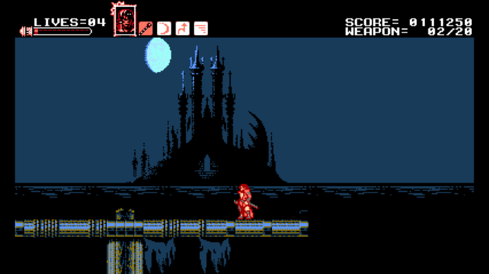 bloodstained curse of the moon screenshot met kasteel in beeld