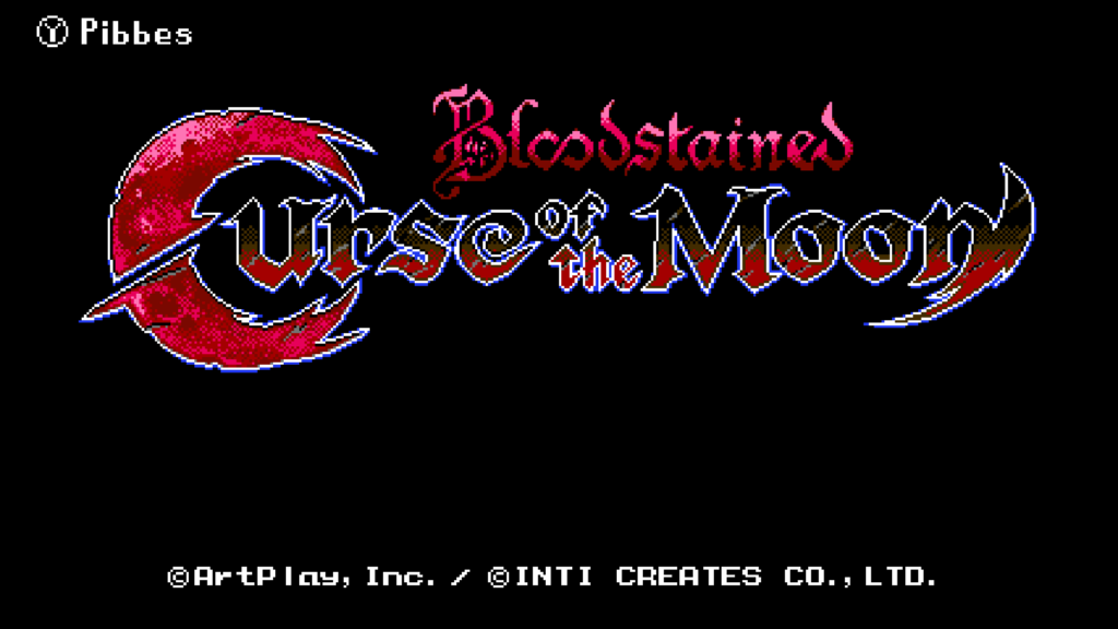 bloodstained curse of the moon logo startscherm