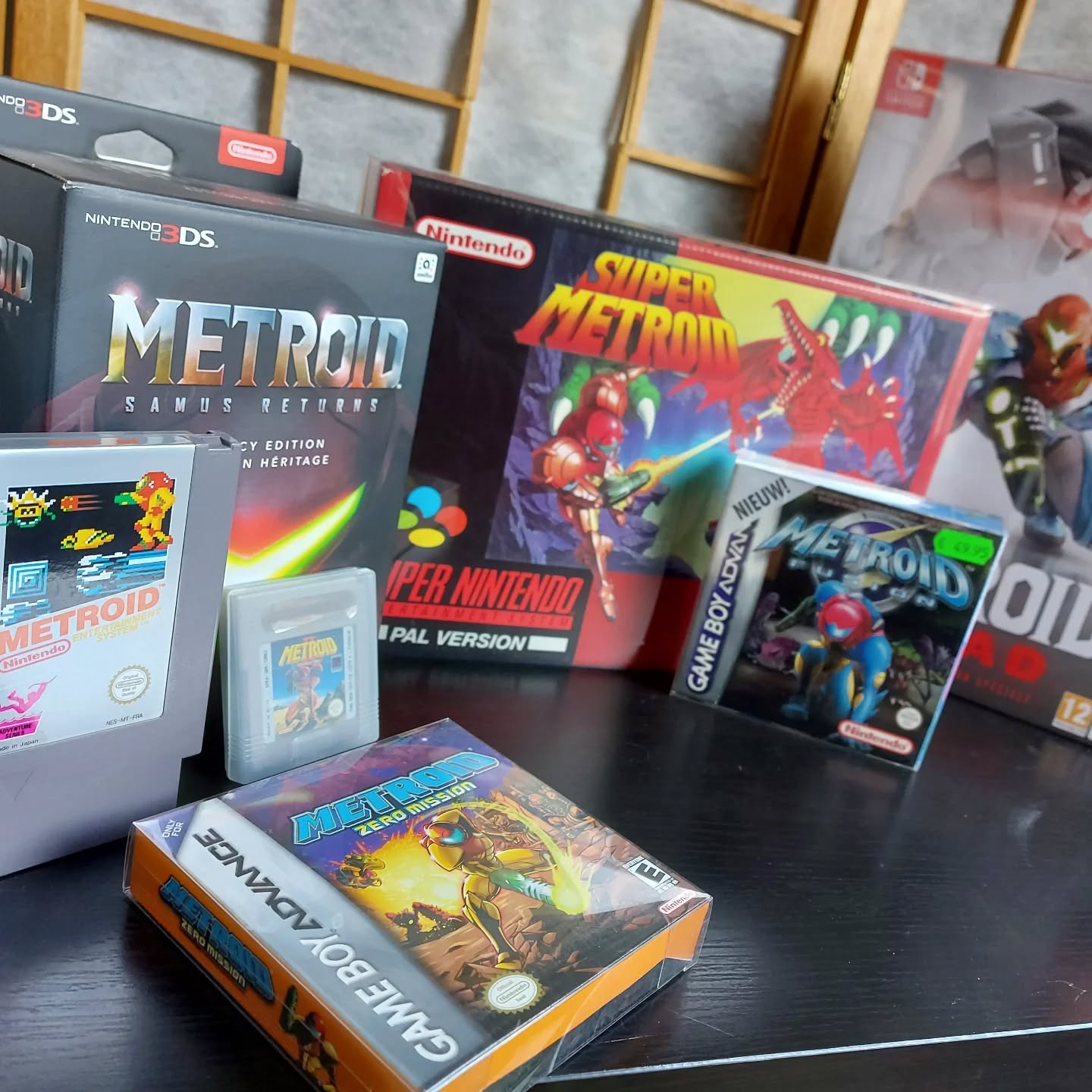 The main Metroid series in its entirety. Love it! Super Metroid remains my favourite, even though I like every entry actually.

I'm curious how Metroid Prime 4 will be. Also if there's a big difference on the Switch 1 compared to 2.

#games #videogames #retrogamepapa #retrogaming #retrogames #gamecollection #gamecollector #snes #nes #gba #metroid #nintendo #gameboy #switch #3ds #samusaran