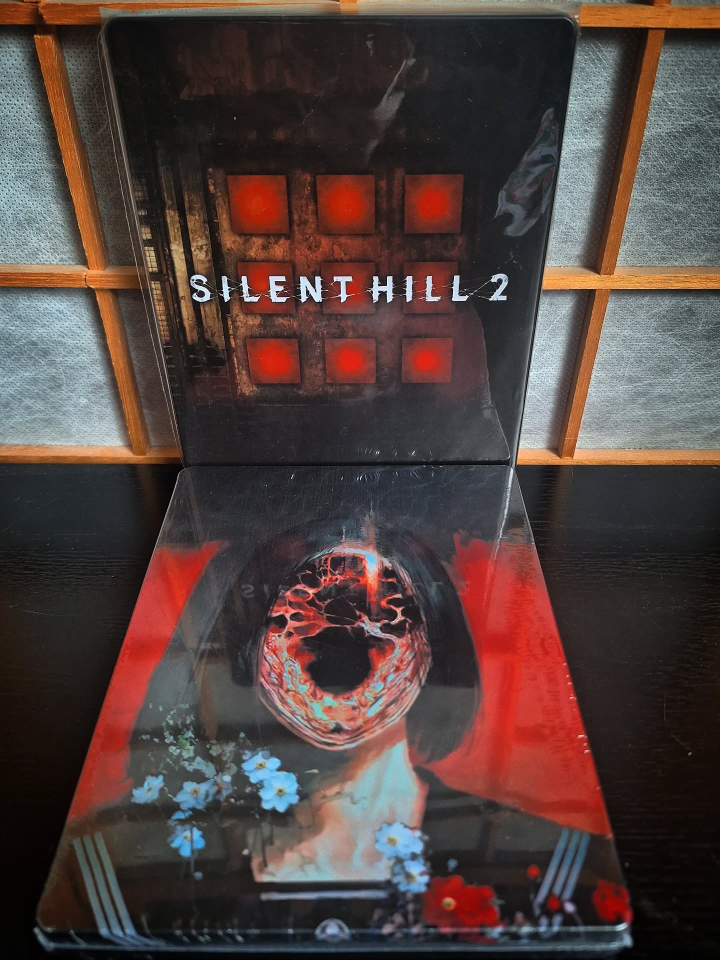 Silent Hill steelbooks! Never would have thought we'd ever get new Silent Hill games, that they'd be proper good, let alone that we would get steelbooks.

I'm not a big collector of steelbooks or anything, but I do like them a lot, and sometimes they are really pretty.

#steelbook #silenthill #survivalhorror #gamecollecting #horrorgame