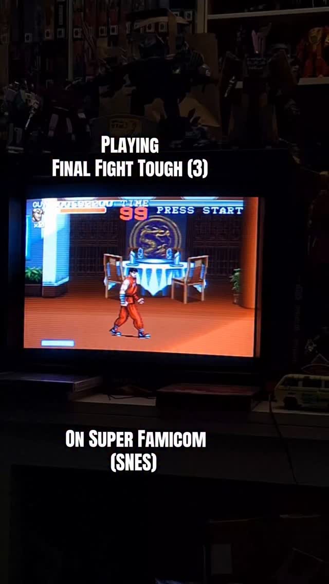 Final Fight Tough (3) on Super Famicom (SNES), finished with Guy!

Nice game, had a lot of fun. Plays very smooth, better than the other FF games on snes. I've been loving beat em ups lately. The special moves and supermove-bar are strong additions to the gameplay. I also love the new characters Lucia and Dean. 

I do have some criticisms. The environments and music are OK, but besides some strong parts there was also a lot of repetitive and bland stuff. For example, the final boss music is the same tune as the level itself. That is lame.

Still, very good beat em up for the snes! 

#snes #finalfight #retrogaming #beatemup #capcom