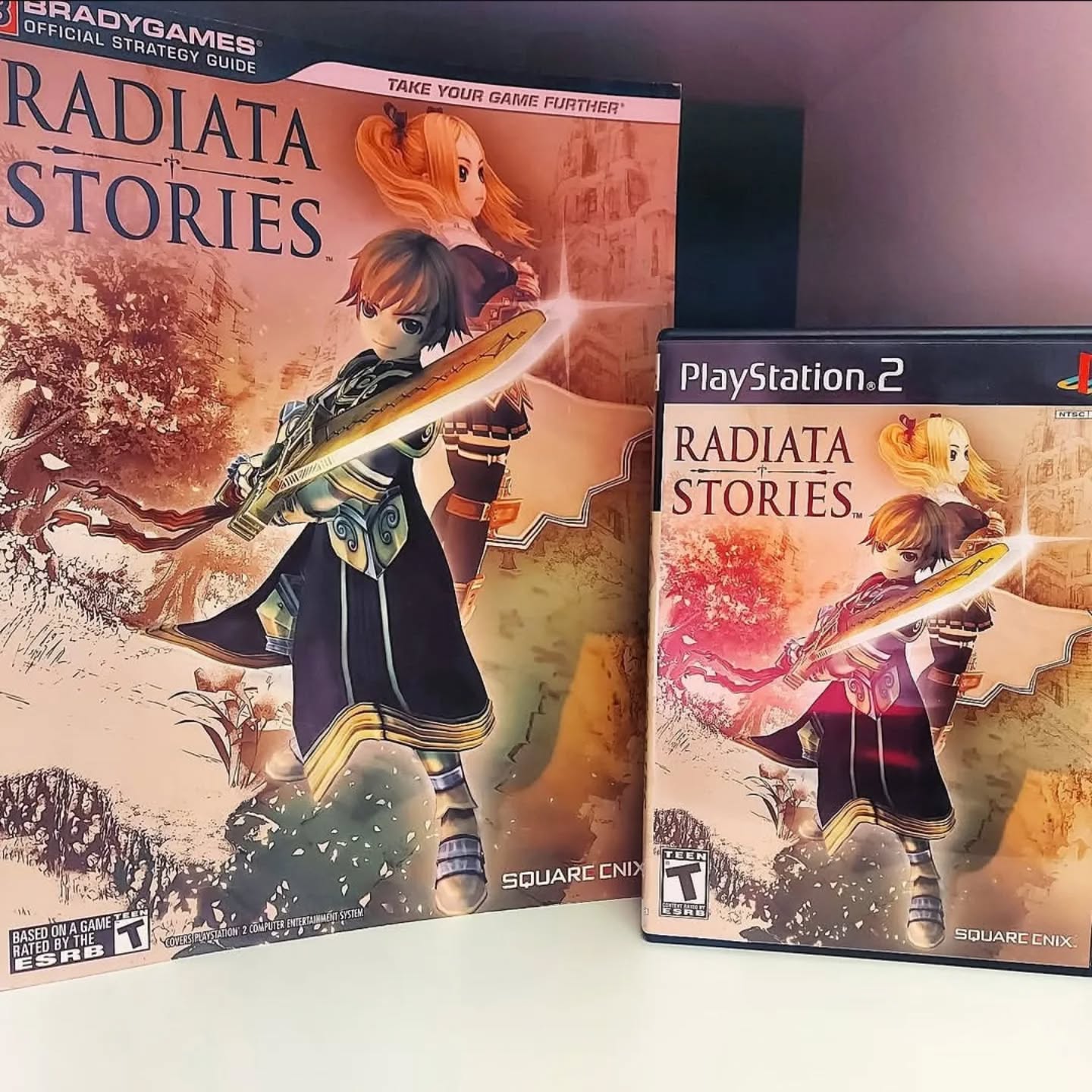 Radiata Stories got a lot of love (rightfully so), when I showed it among a stack of import rpgs on PS2. So I thought it'd be nice to show the game again with the guide!

Believe it or not, my wife found the guide in a thrift store a few years ago.

#rpg #ps2 #retrogaming #playstation #videogames