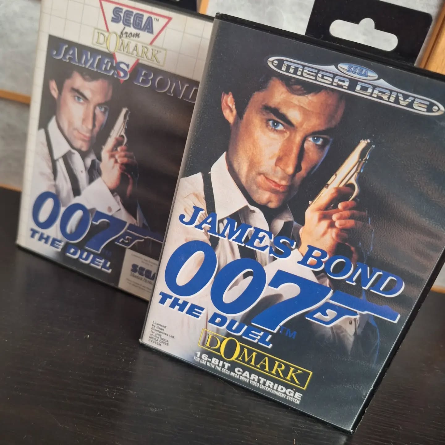 A duo of duels! James Bond 007: The Duel is the last media thingy that came out with Timothy Dalton as Bond. Well, as it's 8 bit and 16 bit platformer, they could have slapped anyone on the cover really.

It's cool though to have a video game which features my favourite Bond actor on the cover. I was always in the minority when I discussed Bond actors with anyone on this, but I've since met quite a few folks who also find that Dalton is their favourite Bond.

#jamesbond #sega #retrogaming #007 #timothydalton